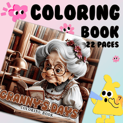 Deluxe Edition Vibrant Granny Adult Coloring Book 22 Pages 20x20cm