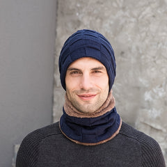 Winter Hats And Scarves Plus Velvet Knitted Mens And Womens Outdoor Warm Caps