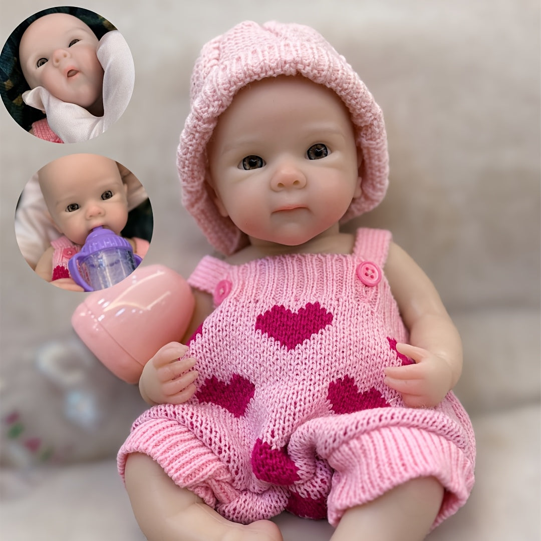 Open Mouth Full Body Silicone Bettie Reborn Girl Doll Washable Soft Touch
