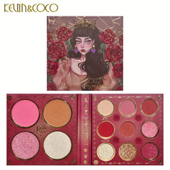 13 Colors Eyeshadow Palette - Pink Orange Brown Multicolor Palette