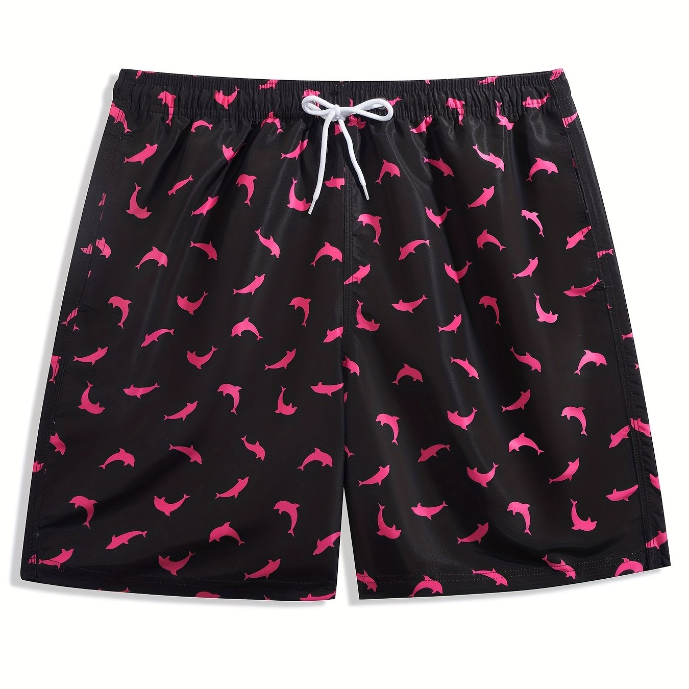 Dolphin Print Casual Drawstring Summer Beach Shorts