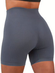 Ribbed Yoga Sports Shorts High Waist Stretchy Sexy Shorts