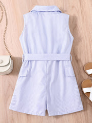 Girls Striped Romper Jumpsuit Sleeveless