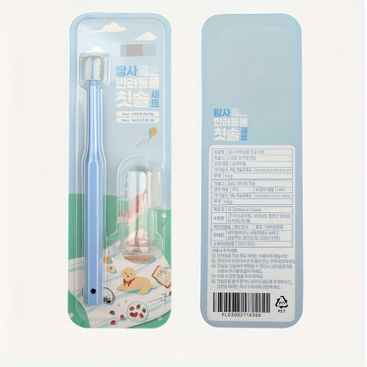 Pet Toothbrush Set for Cat Dog Oral Cleaning with Finger Cover