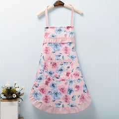 Polyester Flower Apron, Adjustable Halter, Pockets for Various Uses
