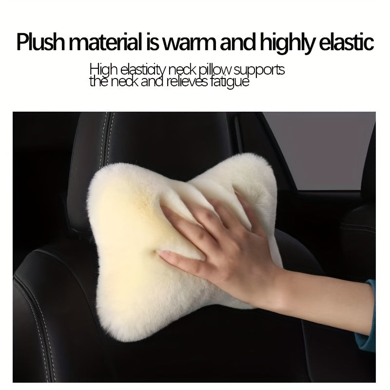 Rabbit Plush Car Headrest Pillow Set