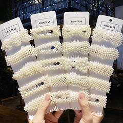5pcs Set Pearl Hair Clip Side Clip Headwear Girls Hair Accessories