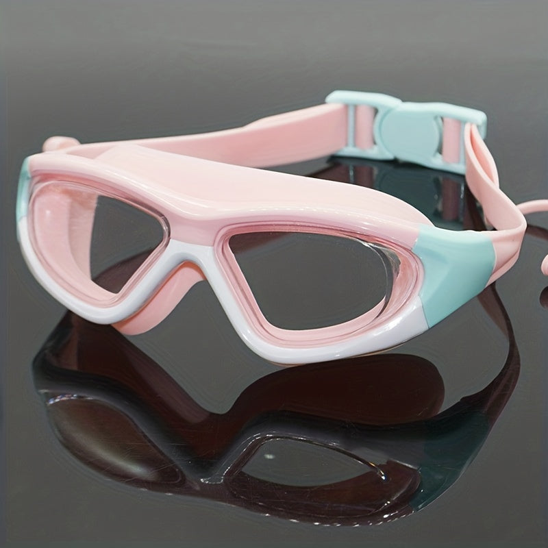 Girls' Large Frame Swim Goggles w/ Earplugs for Ages 3-12