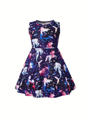 Toddler Girls Mermaid Unicorns & Sea Animals Graphic Dress