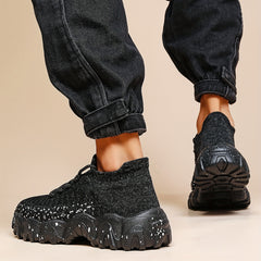Men's Weave Knit Lace Up Casual Shoes Lightweight Sneaker