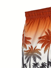 Coconut Tree Swim Trunks Quick Dry Beach Shorts