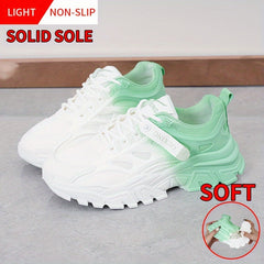 Women's Ombre Mesh Chunky Sneakers Running Shoes