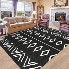 Soft Modern Geometric Area Rug Faux Sheepskin Floor Mat