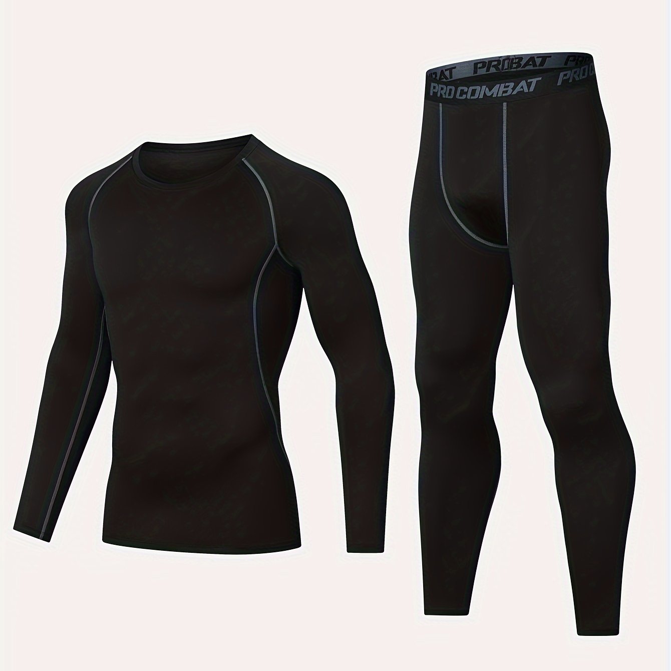 Men's Long Sleeve Compression Shirt & Legging for Fitness