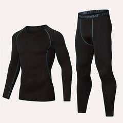 Men's Long Sleeve Compression Shirt & Legging for Fitness