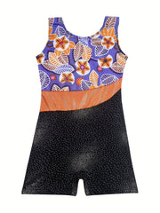 Girls Sleeveless Gymnastics Suit Compression Bodysuit