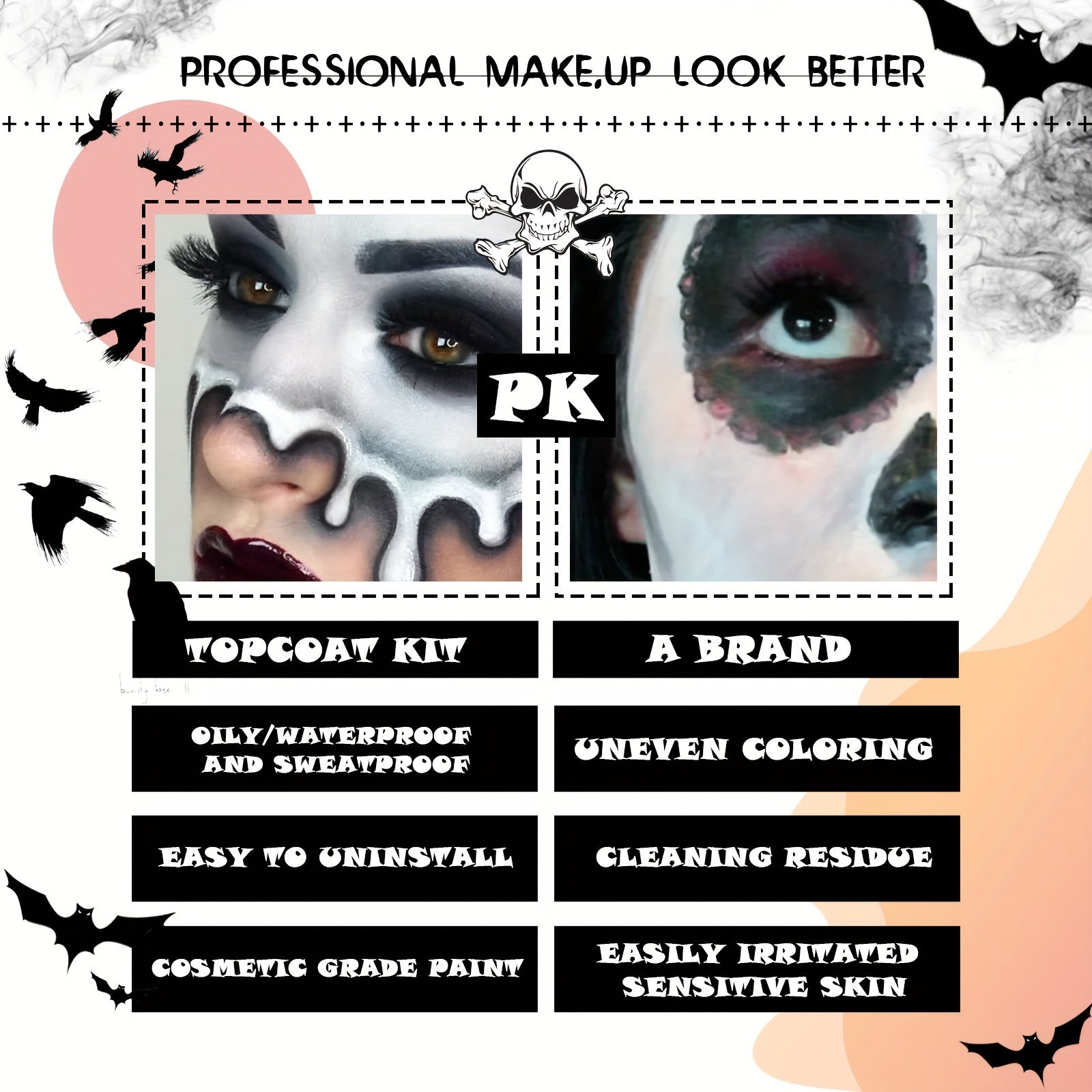 Halloween Makeup Face Paint and Body Paint Set