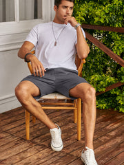 Men's Cotton Casual Shorts with Drawstring