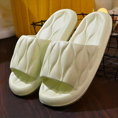 Quilted Pattern Slip-On Open Toe Soft Sole Slides