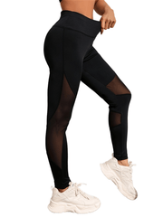 Breathable High Stretch Yoga Pants with Mesh for Women