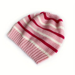 Kids Striped Knit Hat for Autumn/Winter, Warm Woolen Baby Hat