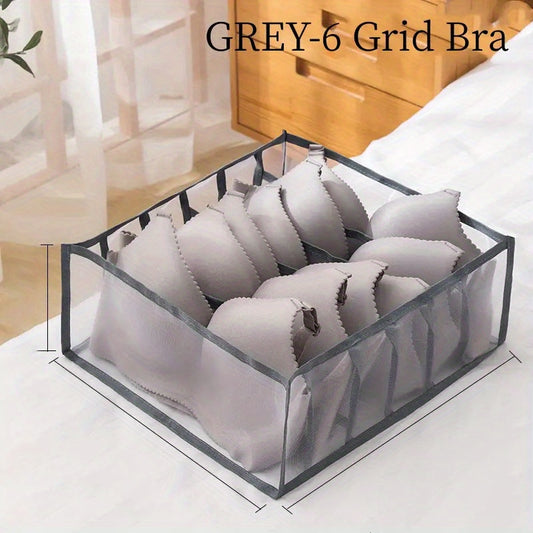 Grid Storage Box for Underwear, Socks, and Bras - Home and Bedroom Organizer