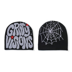 Y2K Hip Hop Knitted Hat - Halloween & Day of the Dead Decor