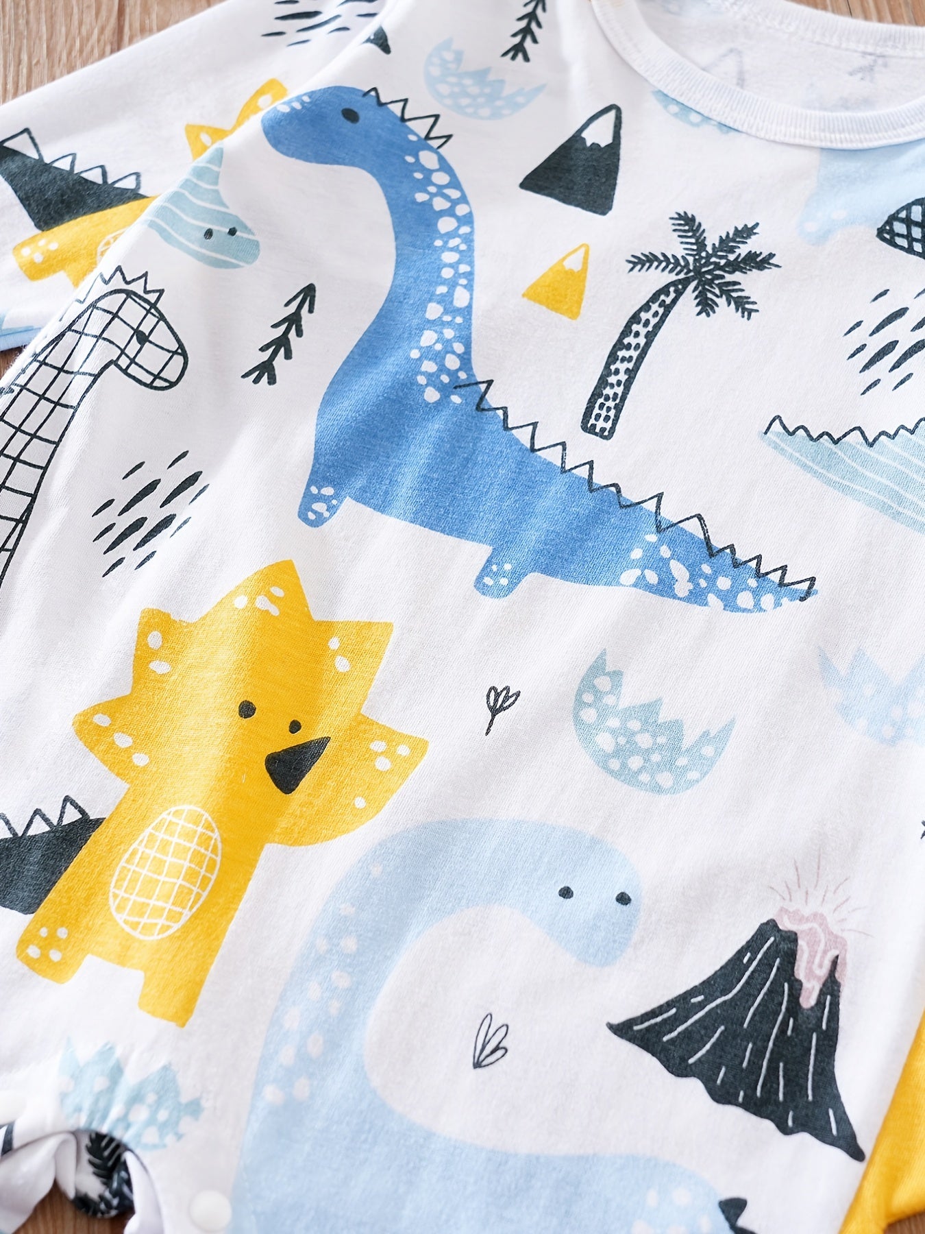 Dinosaur Print Romper Long Sleeve Jumpsuit for Baby