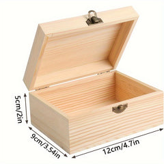 Small Wooden Box 11x9x5cm Natural Pine Unpainted DIY Box