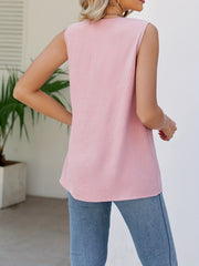 Solid V Neck Tank Top Loose Comfort Summer Tank Top