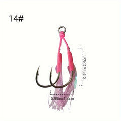 5pcs Double Assist Hooks Carbon Steel Fishing Hook For Vertical Jigging