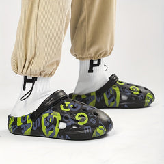 Men's Graphic Print Platform Clogs Hollow Out Garden Shoes