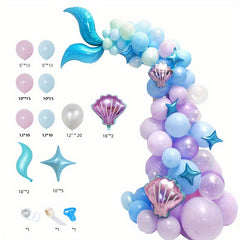 100pcs Mermaid Tail Balloon Set for Marine Theme Party Decor