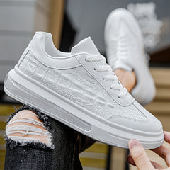 Lightweight Croc Embossed Women's Sports Sneakers with Shock Absorption