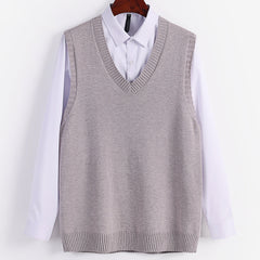 Men's V Neck Knitted Sweater Vest for Autumn Winter