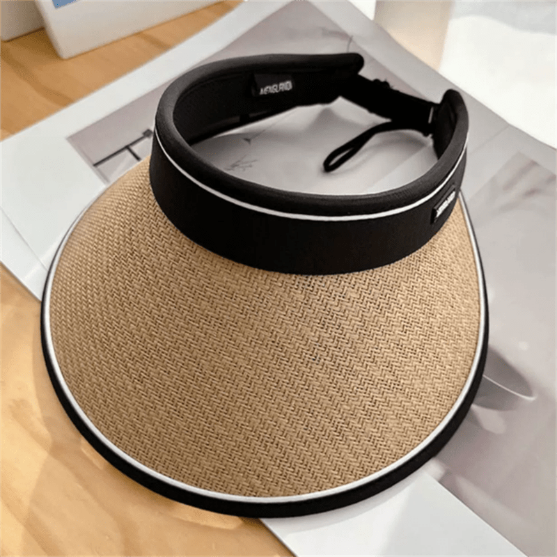 Foldable Visor Hat Outdoor UV Protection Sunshade Straw Travel Beach Hat