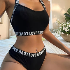 Criss Cross Back Bra & Panties Lingerie Set