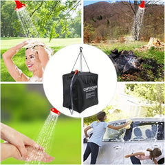 40L Solar Shower Bag w/ On/Off Switch Shower Head - Camping, Beach