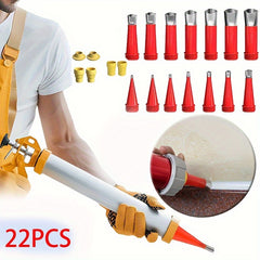 22pcs Caulking Nozzles Stainless Steel Caulk Nozzle Applicators With Bases
