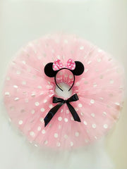 2 Pcs Girls Polka Dot Short Skirt with Headband Kids Princess Costume