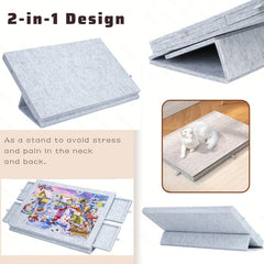 Foldable Puzzle Mat with Stand and Drawers, Up to 500pcs, 9mm Thickness