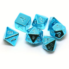 7 Piece Electroplated Polyhedral Dice Set for RPGs & Table Games