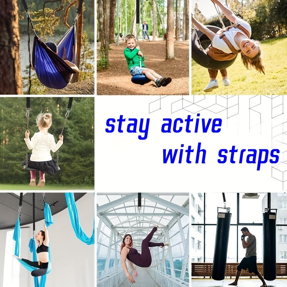 Heavy Duty Tree Swing Sling Set with Safety Latch & Carrying Bag