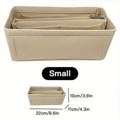 Pocket Organizer Insert Bag Felt Cloth Zipper Cosmetic Storage Bag