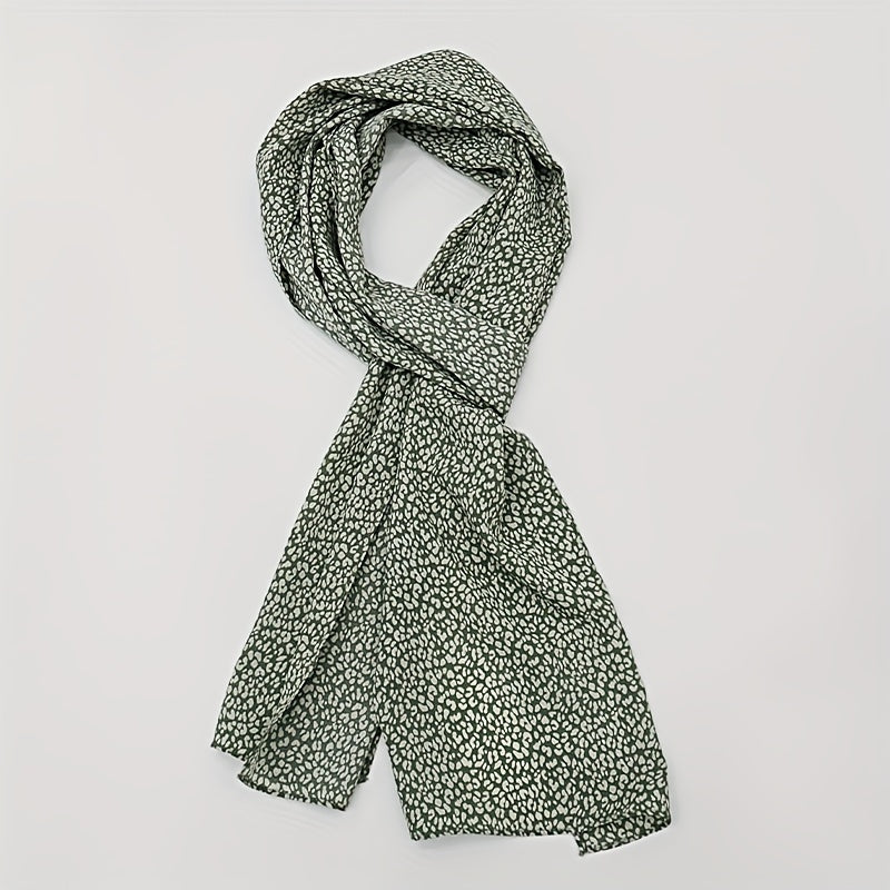 Leopard Print Scarf Vintage Casual Women Shawl Outdoor Windproof