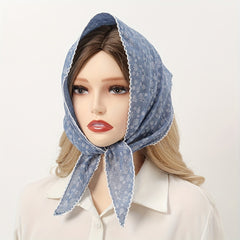 Floral Triangle Scarf Lace Head Wrap Bandana Boho Solid