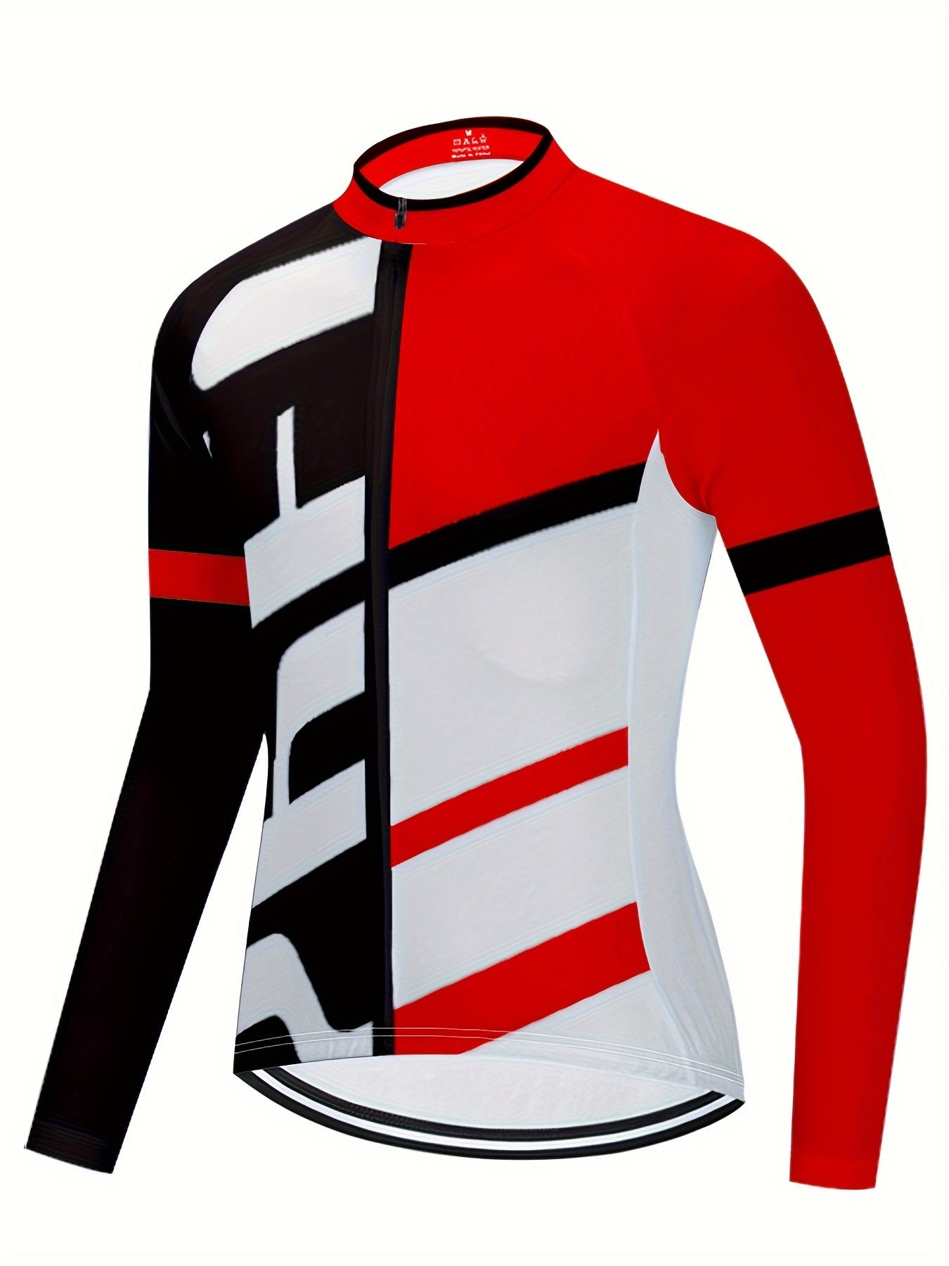 Men's Long Sleeve Cycling Jersey with Zipper for Biking & Riding