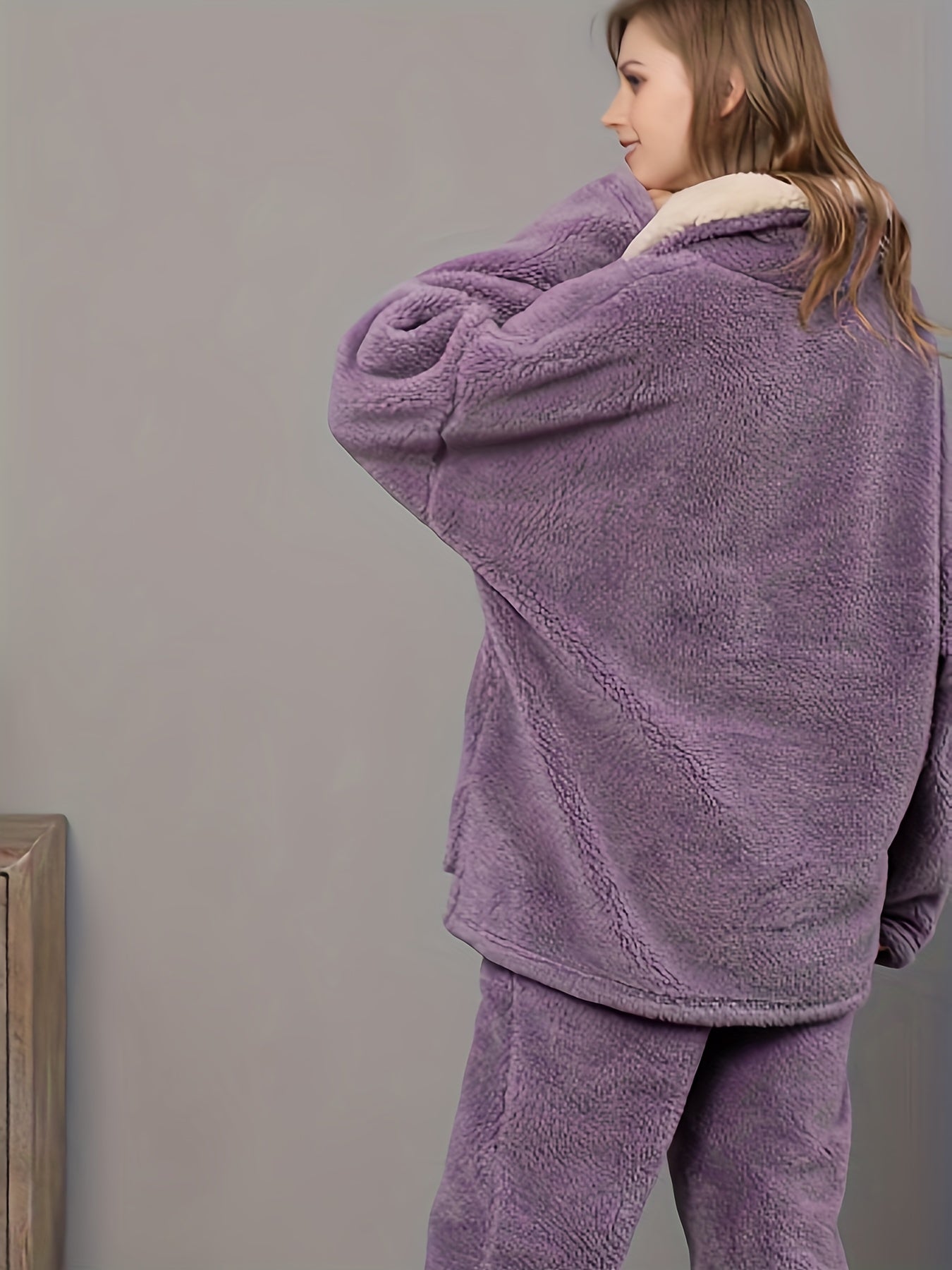 Cozy Fuzzy Lounge Set Top & Pants Women's Loungewear