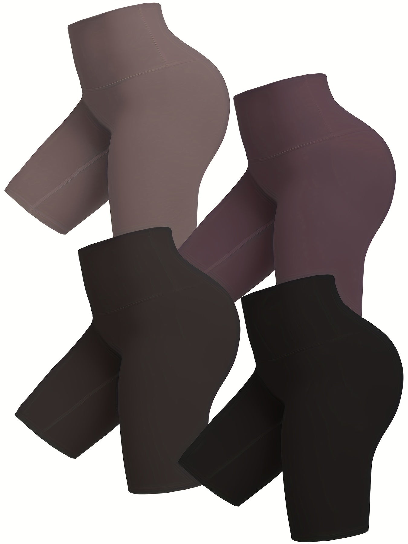 High Waist Biker Shorts Women's Activewear Solid Color Sports Shorts