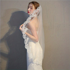 Lace Head Veil With Comb Ivory Veil Wedding Hair Accessories